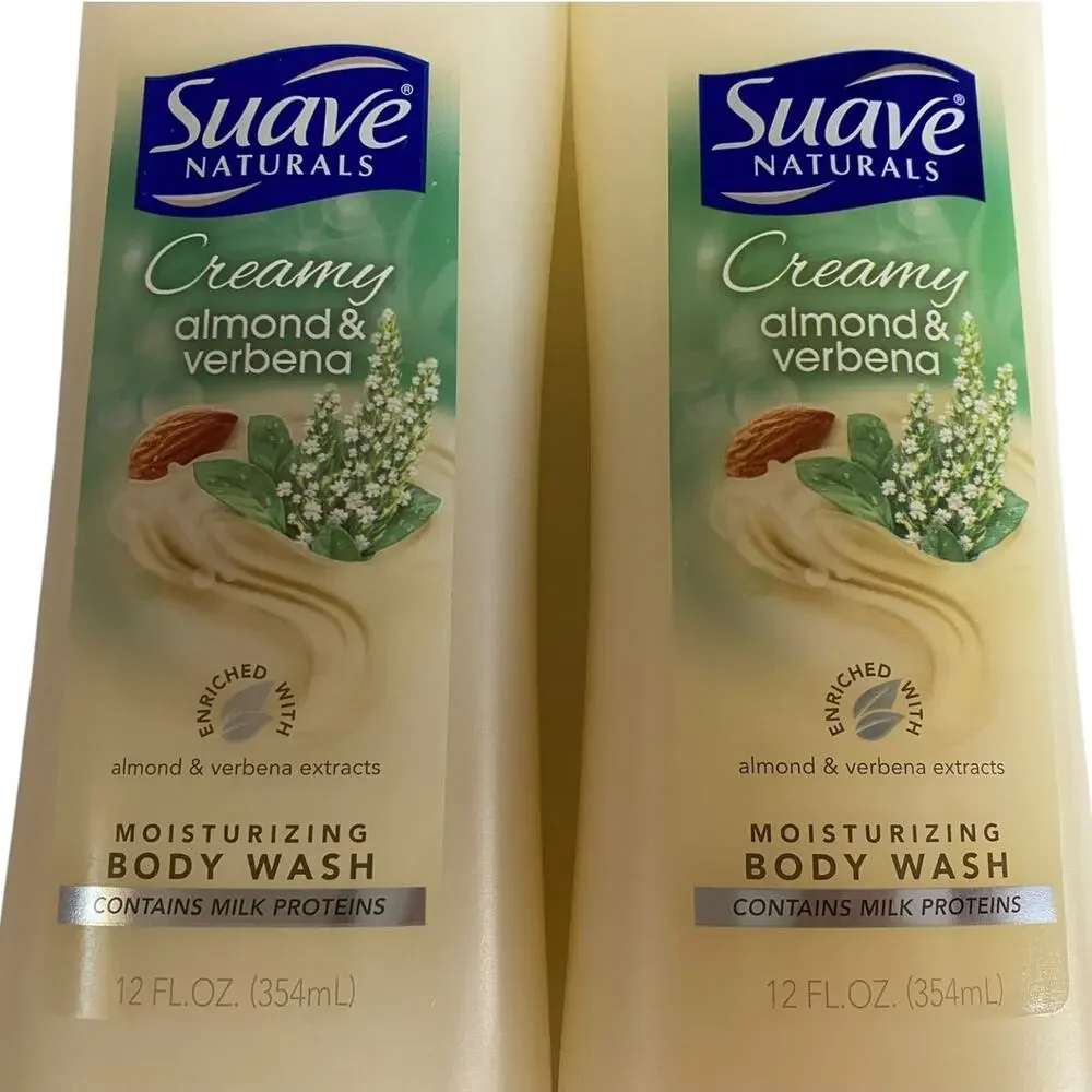 Suave Naturals Creamy Almond & Verbena Body Wash Moisturizing Lot of 2 12oz NEW